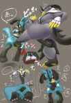 &lt;3 anthro ballbusting cock_and_ball_torture diagram duo ellipsis female generation_4_pokemon generation_8_pokemon genital_torture hauberk888 japanese_text legendary_pokemon lucario male male/female multiple_images nintendo pain pokemon pokemon_(species) simple_background text urshifu