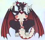 anthro anus areola big_anus big_areola big_breasts big_pussy black_body breasts claws dragon dragonmaid_(yu-gi-oh!) dragonmaid_sheou duel_monster female genitals goldenyuusha hi_res horn huge_anus huge_areola hyper hyper_anus hyper_areola hyper_genitalia hyper_pussy konami looking_at_viewer nipples nude pussy simple_background solo stretched_anus tail wing_claws wings yu-gi-oh!