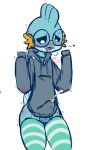  &lt;3 anthro blush bodily_fluids bottomless_male clothing cum cum_through_clothing ejaculation eyewear genital_fluids glasses hi_res hoodie legwear male mudkip nintendo orgasm_face pok&eacute;mon pok&eacute;mon_(species) solo sweat sweatdrop thigh_highs topwear tsuraipossum video_games wet wet_clothing 