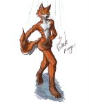 anthro back_to_the_dawn bent_arm bent_legs big_butt breath brown_ears brown_hands butt canid canine chest_tuft dancing erik_rouges_(artist) extended_arm extended_arms feral fluffy fluffy_chest fluffy_tail fox fur head_tuft hi_res looking_away male mammal nude pouting red_body red_fur shower simple_background solo tail tail_motion tailwag thomas_(bttd) tuft walking water watermark wet wet_body white_background white_body white_fur wide_hips yellow_eyes