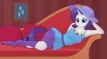  absurd_res anthro anthrofied chaise_lounge clothed clothing equid equine female friendship_is_magic hi_res horn irisarco looking_at_viewer lying mammal my_little_pony on_side pillow pose rarity_(mlp) solo unicorn 