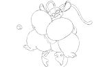 2023 3_toes alien angel_(lilo_and_stitch) antennae_(anatomy) anthro big_breasts biped black_and_white breasts digital_drawing_(artwork) digital_media_(artwork) disney ear_markings earth experiment_(lilo_and_stitch) eyelashes featureless_breasts feet female goattrain hi_res holding_breast huge_breasts hyper hyper_breasts lilo_and_stitch long_antennae macro monochrome moon one_eye_closed open_mouth open_smile short_stack simple_background sitting sketch smile solo space terra_macro thick_thighs toes white_background