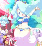  blue_eyes blue_hair bracelet breasts character_request enraenra_(youkai_watch) fuumin_(youkai_watch) hair_over_one_eye jewelry kodama_fumika large_breasts long_hair multiple_girls nollety open_mouth solo_focus youkai_watch 