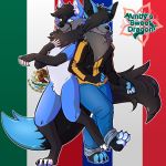  1:1 ambysweetdragon anthro black_hair black_nose blue_body blue_eyes blue_fur bottomwear brother brother/brother brothers canid canine canis clothing duo france fur hair hi_res male male/male mammal mexico multicolored_body multicolored_fur pants parcoli paws sibling smile vicente_(romeodog) white_body white_fur wolf yellow_eyes 