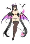  1girl absurdly_long_hair absurdres ahoge azur_lane bangs bare_shoulders belly black_footwear black_hair black_legwear black_panties black_ribbon blush breasts cameltoe chixiao cleavage collarbone commentary_request demon_girl demon_tail demon_wings detached_sleeves eyebrows_visible_through_hair fang full_body groin hair_between_eyes hair_ribbon half-closed_eyes hand_on_own_chest head_tilt heart highres horns large_breasts long_hair long_sleeves lowleg lowleg_panties mask mask_on_head navel open_mouth panties red_eyes ribbon simple_background single_horn sketch smile solo succubus taihou_(azur_lane) tail thighhighs tied_hair twintails underwear very_long_hair white_background wide_sleeves wings 