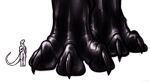 2021 3_toes ambiguous_gender anthro claws duo featureless_crotch feet foot_focus looking_up nervous scalie size_difference tail toe_claws toes zlvuxx