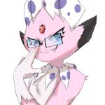 anthro bust_portrait claws eyewear fangs faustorr feathers fur generation_4_pokemon glasses hi_res jewelry kerolink male nintendo pink_body pink_fur pokemon pokemon_(species) portrait purple_eyes solo teeth weavile