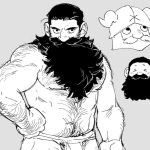  &gt;_&lt; 1boy alternate_race bara beard big_nose blush collage cowboy_shot cropped_head dungeon_meshi dwarf facial_hair fake_horns frown full_beard greyscale hairy helmet highres horned_helmet horns large_pectorals long_beard looking_ahead looking_up male_focus mature_male monochrome muscular muscular_male navel navel_hair nipples pectorals quietgom sanpaku senshi_(dungeon_meshi) senshi_(half-foot)_(dungeon_meshi) standing stomach strongman_waist thick_arm_hair thick_beard thick_chest_hair thick_eyebrows thick_mustache thick_navel_hair very_hairy very_long_beard 