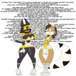 1:1 2024 alpha_channel ankhmara anthro anubian_jackal bassariscus canid canine canis clothed clothing crossdressing dialogue digital_media_(artwork) duo english_text female hi_res jackal kendall_(sirkain) male mammal procyonid ring-tailed_cat simple_background text toonvasion transparent_background