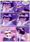 anthro blush buckteeth bugs_bunny clothed clothing comic crossdressing domestic_pig duo fellatio female freckles genitals hi_res lagomorph leporid looney_tunes male male/female mammal open_mouth oral penile penis petunia_pig rabbit renita_reed sex side_view spanish_text speech_bubble suid suina sus_(pig) teeth text thick_thighs translation_request vein veiny_penis warner_brothers