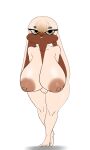absurd_res anthro areola beastars big_breasts big_ears breasts brown_areola brown_body brown_fur brown_nipples covering covering_crotch domestic_rabbit eyelashes female floppy_ears fur head_tuft hi_res huge_breasts kyuu_(beastars) lagomorph leporid looking_at_viewer lop_ears lop_rabbit mammal nipples nude oryctolagus rabbit simple_background solo tan_body tan_fur thick_thighs tuft unknown_artist white_background wide_hips yellow_eyes