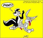  1994 anal andrew_murphy-mee bugs_bunny classic duo erection gay lagomorph looney_tunes male mammal paint penis pep&#233;_le_pew pepe_le_pew rabbit sex skunk tongue vintage warner_brothers 