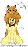  2008 anthro breasts canine cat crossgender dog duo feline female garfield garfield_(series) lapinstein lesbian mammal odie pubic_mound pussy rule_63 tongue tongue_out 