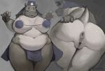  anthro anus belly big_breasts big_butt breasts butt female genitals hi_res hippopotamid mammal plump_labia presenting presenting_hindquarters puffy_anus pussy rear_view solo stopych 