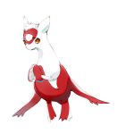 3_fingers aishasoup female feral fingers fur generation_3_pokemon hi_res latias legendary_pokemon nintendo orange_eyes pokemon pokemon_(species) red_body simple_background solo white_background white_body white_fur worried