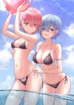  bikini garter marinesnow ram_(re_zero) re_zero_kara_hajimeru_isekai_seikatsu rem_(re_zero) swimsuits wet 