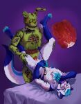  absurd_res andromorph andromorph/male andromorph_penetrated animatronic anthro baridi_kushinda bed blue_body blue_eyes blue_fur blush bodily_fluids breath claws collar cum cum_in_pussy cum_inside dominant dominant_andromorph dominant_intersex drooling duo exposed_robotics five_nights_at_freddy&#039;s five_nights_at_freddy&#039;s_3 flesh floppy_ears foreskin fur furniture genital_fluids genitals gold_(metal) gold_claws gold_tooth green_body green_fur hi_res huge_filesize human humanoid humanoid_genitalia humanoid_penis internal intersex intersex/male intersex_penetrated intraspecies lagomorph leash leash_pull leashed_collar leg_grab legs_in_air leporid machine male male/male mammal mustelid narrowed_eyes on_bed orfiarts otter pawpads penetration penis purple_pawpads purple_tongue rabbit red_penis robot saliva scottgames springtrap_(fnaf) steam sweat thigh_grab tongue white_body white_fur 