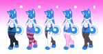  anthro band-aid bandage blush blush_lines bottomwear bulge canid canine canis clothed clothing femboy hi_res legwear looking_at_viewer male mammal solo thick_thighs thigh_high_stockings thigh_highs wolf wolfyzeeb zeeb_wolfy 