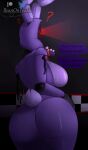 2023 absurd_res animatronic anthro artist_name beanontoast big_breasts big_butt bow_tie breasts bubble_butt butt crossgender curvy_figure detailed_background dialogue digital_drawing_(artwork) digital_media_(artwork) english_text featureless_breasts female five_nights_at_freddy&#039;s five_nights_at_freddy&#039;s_2 fluffy fluffy_tail glowing glowing_eyes hi_res inside lagomorph leporid long_ears looking_back machine mammal mtf_crossgender multicolored_body nude patreon patreon_logo purple_body question_mark rabbit red_eyes robot scottgames segmented_arms segmented_body short_tail solo tail talking_to_viewer text thick_thighs twitter twitter_logo two_tone_body voluptuous watermark wide_hips wire withered_bonnie_(fnaf)