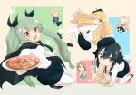  6+girls :d :t ;) anchovy_(girls_und_panzer) anglerfish anzio_school_uniform bangs baozi barashiya bc_freedom_school_uniform beret black_cape black_dress black_eyes black_footwear black_hair black_headwear black_legwear black_neckwear black_skirt blonde_hair blouse blue_skirt blue_sweater braid brown_eyes brown_hair cake cape carpaccio_(girls_und_panzer) chibi chopsticks closed_eyes closed_mouth commentary cup darjeeling_(girls_und_panzer) dress dress_shirt drill_hair drinking eating eyebrows_visible_through_hair floating food gimp_(medium) girls_und_panzer green_eyes green_hair green_skirt hat highres holding holding_chopsticks holding_cup holding_plate holding_saucer holding_tray loafers long_hair long_sleeves looking_at_viewer marie_(girls_und_panzer) miniskirt multicolored multicolored_background multiple_girls neckerchief necktie nishizumi_miho one_eye_closed ooarai_school_uniform open_mouth pantyhose pasta pepperoni_(girls_und_panzer) pinafore_dress pizza plate pleated_skirt red_eyes sailor_collar saucer school_uniform shirt shoes short_dress short_hair side_braid skirt smile st._gloriana&#039;s_school_uniform star_(symbol) stitched sweater teacup third-party_edit tied_hair tray twin_braids twin_drills twintails white_blouse white_legwear white_sailor_collar white_shirt wing_collar 