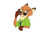  4:3 anthro canid canine clothed clothing disney eyewear fox fur gloves_(marking) looking_at_viewer mammal markings necktie nick_wilde nklove3104 orange_body orange_fur red_fox shirt signature simple_background solo sunglasses topwear white_background zootopia 