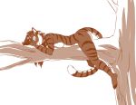  anthro branch breasts digital_media_(artwork) elis_(boxofkittens) felid female fur hair long_hair lying mammal monochrome nude on_front pantherine simple_background solo striped_body striped_fur stripes text thetiedtigress tiger toeless_(marking) tree url white_background 