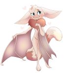  &lt;3 anthro bat_wings belfry_(tamberlane) blue_eyes bluefurstar casual_nudity chest_tuft chiropteran female fur hi_res hybrid long_ears long_tail mammal membrane_(anatomy) membranous_wings pink_body pink_fur simple_background solo tamberlane_(comic) tuft wings 