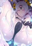  1girl abigail_williams_(fate/grand_order) abigail_williams_(swimsuit_foreigner)_(fate) absurdres ass bangs bare_shoulders bikini black_bikini black_bow blush bow breasts collarbone covered_nipples crotch double_bun fate/grand_order fate_(series) forehead grin hat highres johnny_(pixiv16641601) keyhole long_hair looking_at_viewer micro_bikini multiple_bows navel orange_bow parted_bangs pink_eyes sidelocks small_breasts smile swimsuit tentacles thighs third_eye very_long_hair white_hair white_skin 