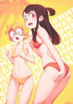  ass atsuko_kagari bikini breast_hold cleavage little_witch_academia lotte_yanson megane once_11h swimsuits 