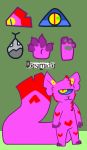 1_eye ambiguous_gender anthro biped claws colorful_fur digital_media_(artwork) dosimido fur hi_res infurmary looking_at_viewer model_sheet pawpads paws simple_background solo standing unknown_species 