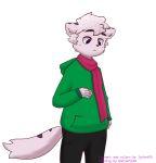  alpha_channel anthro bottomwear clothed clothing damian5320 domestic_cat felid feline felis hi_res hoodie jacketpd male mammal pants scarf simple_background solo topwear transparent_background 