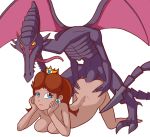  2018 alien all_fours anal anal_penetration anthro anthro_penetrating anthro_penetrating_human anus ass_up blue_eyes breast_rest breasts brown_hair butt butt_grab claws crown disappointed doggystyle dragon duo ear_piercing empty_eyes female female_on_anthro female_penetrated from_behind_position genitals hair hand_on_butt human human_on_anthro human_penetrated interspecies long_tongue looking_up male male/female male_on_human male_penetrating male_penetrating_female mammal mario_bros metroid nintendo nude parasite_(artist) penetration penile penile_penetration penis piercing princess_daisy purple_body purple_penis ridley scalie sex simple_background space_dragon_(metroid) tongue tongue_out video_games white_background yellow_eyes 