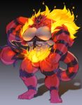  2020 4_toes 5_fingers absurd_res anthro big_muscles black_body black_fur featureless_crotch fingers flexing fur hi_res huge_muscles humanoid_hands hyper hyper_muscles incineroar male muscular muscular_anthro muscular_male nintendo orzero pink_nose pok&eacute;mon pok&eacute;mon_(species) red_body red_fur solo standing striped_body striped_fur stripes toes video_games yellow_sclera 