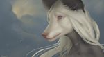  2020 anthro blue_eyes canid canine digital_media_(artwork) female hair mammal pink_nose shwonky solo white_hair 