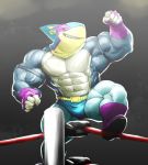  abs anthro asian_mythology biceps east_asian_mythology fighting_ring fish flexing japanese_mythology kuroma male marine muscular muscular_anthro muscular_male mythology ring shark solo the_shark_(character) video_games wrestling yo-kai_watch yōkai 