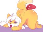  ahegao all_fours anonymous_artist anthro bodily_fluids canid canine cum doggystyle duo female fox foxy_flavored_cookie from_behind_position genital_fluids looking_pleasured male male/female mammal pituka_(ffc) sex solo 