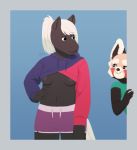  ailurid anthro breasts clothing eira equid equine eye_contact female frikinky hi_res hoodie horse looking_at_another mammal nanda nipples red_panda star_eyes topwear trans_(lore) trans_woman_(lore) 