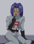  1boy blue_hair blush green_eyes highres kojirou_(pokemon) pokemon pokemon_(anime) purple_hair ss26_z team_rocket tears 