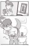  10:16 accessory animal_crossing anthro bottomwear clothed clothing clothing_lift conditional_dnp female genitals grumpyvulpix hair_accessory hair_bow hair_ribbon hi_res lottie_(animal_crossing) lutrine mammal mustelid nintendo panties panties_down presenting presenting_pussy pussy ribbons selfie skirt skirt_lift solo toilet underwear underwear_down video_games 