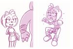  2koma amy_rose anthro anthro_on_anthro anthro_penetrated anthro_penetrating anthro_penetrating_anthro balls biped bodily_fluids clothed clothing dress duo echidna erection eulipotyphlan female female_focus female_penetrated fist flying_sweatdrops footwear genitals gloves handwear hedgehog knuckles_the_echidna male male/female male_penetrating male_penetrating_female mammal monochrome monotreme mrplow34 no_underwear open_mouth open_smile penetration penis pink_and_white sex shoes simple_background simple_shading smile solo_focus sonic_boom sonic_the_hedgehog_(series) standing sweat sweatdrop tears tongue tongue_out white_background 
