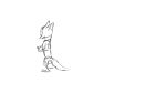  16:9 2016 animated anthro canid canine clothed clothing disney fox fully_clothed fur male mammal monochrome nick_wilde pounce red_fox short_playtime simple_background solo steampoweredfox text url white_background widescreen zootopia 