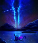  2020 ambiguous_gender detailed_background digital_media_(artwork) dragon feral hi_res membrane_(anatomy) membranous_wings night outside partially_submerged plaguedogs123 sky solo star starry_sky water wings wyvern 