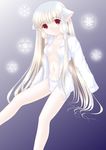  artist_request blonde_hair breasts brown_eyes chii chobits covered_nipples highres long_hair midriff no_bra open_clothes open_shirt panties robot_ears shirt sitting small_breasts solo underwear white_panties 