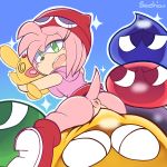  1:1 ambiguous_gender ambiguous_penetrating ambiguous_penetrating_female amitie amy_rose anthro anthro_focus anthro_penetrated anus beanie black_body black_nose blue_background blue_body blue_eyes blush carbuncle_(puyo_puyo) clothing eulipotyphlan eyes_closed female female/ambiguous female_focus female_penetrated footwear forehead_gem fur genitals goo_creature gradient_background green_body green_eyes group half-closed_eyes hat headgear headwear heart_tongue hedgehog hi_res hoodie hug looking_back looking_down mammal narrowed_eyes open_mouth penetration pink_body pink_clothing pink_fur pink_topwear pussy puyo puyo_puyo raised_tail rear_view red_body red_clothing red_eyes red_footwear red_headwear running_shoes senshion simple_background solo_focus sonic_the_hedgehog_(series) sparkles spiral_eyes spread_legs spreading straddling topwear unknown_character vaginal vaginal_penetration yellow_body 