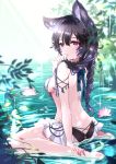  animal_ears ass granblue_fantasy nier_(granblue_fantasy) no_bra pantsu wet yoake 