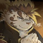  2020 anthro clothed clothing eyewear felid fur glasses humanoid_hands kemono licho_(tas) mammal overweight pantherine portrait raferafe solo tiger tokyo_afterschool_summoners video_games white_body white_fur 