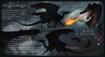  2020 absurd_res andromeda black_body black_scales breath_powers digital_media_(artwork) dragon elemental_manipulation fan_character female feral fire fire_breathing fire_manipulation hi_res horn melanistic model_sheet open_mouth reptile russian_text scales scalie solo text western_dragon wings 