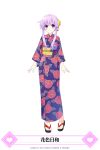  closed_mouth cowlick full_body hair_ornament highres japanese_clothes kimono mainichi_compile_heart nepgear neptune_(series) purple_eyes purple_hair smile standing tsunako yukata 