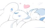  &lt;3 blush cuddling delta-eon dragon duo fasenso female feral fur hi_res hug male simple_background white_body white_fur 