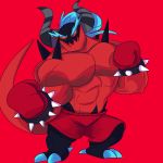  1:1 abs absurd_res biceps boxer_briefs boxing boxing_gloves clothing demon handwear hi_res humanoid male muscular muscular_humanoid muscular_male pecs red_body sega shade_en solo sonic_the_hedgehog_(series) sport the_deadly_six underwear video_games zavok 